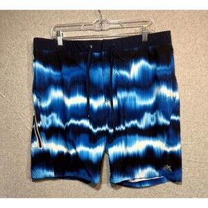 ZeroXposur Stretch Swimming Shorts Trunks Drawstring Mens Navy Ray UV Size Large
